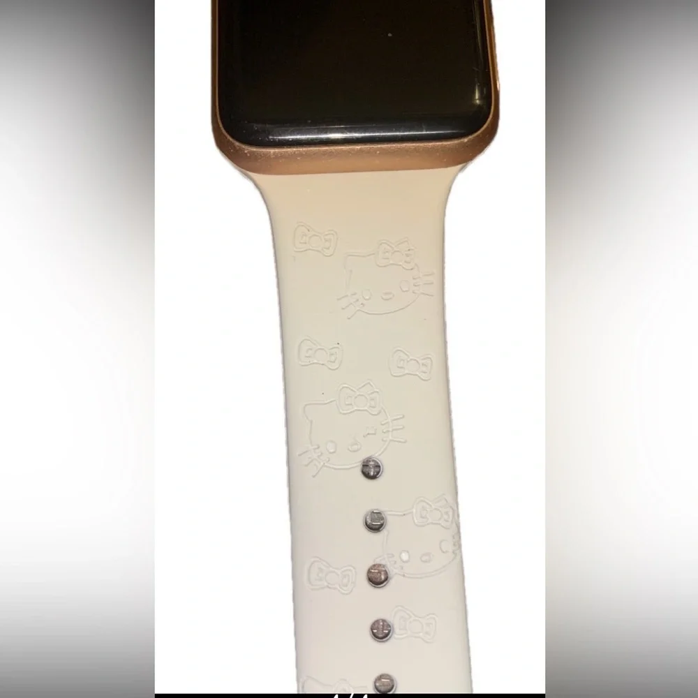 Sanrio Hello Kitty Silicone Strap IWatch band. In black & white 38mm-49mm series